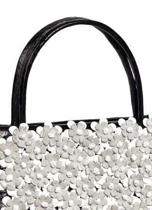Detail View - Click To Enlarge - NANCY GONZALEZ - 'Small Wallis' flower appliqué crocodile leather bag