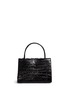 Back View - Click To Enlarge - NANCY GONZALEZ - 'Small Wallis' flower appliqué crocodile leather bag