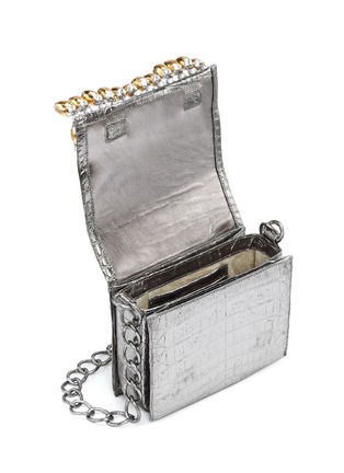 Detail View - Click To Enlarge - NANCY GONZALEZ - 'Gio' embellished metallic crocodile leather crossbody bag