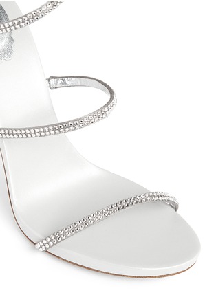 Detail View - Click To Enlarge - RENÉ CAOVILLA - 'Snake' strass pavé spring coil anklet sandals