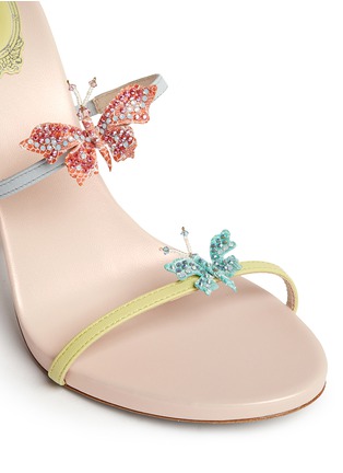 Detail View - Click To Enlarge - RENÉ CAOVILLA - Butterfly appliqué leather spring coil sandals