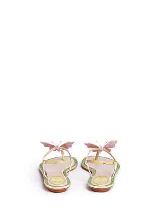 Back View - Click To Enlarge - RENÉ CAOVILLA - Strass border butterfly appliqué T-strap sandals