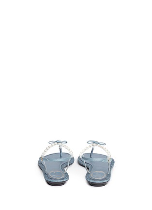 Back View - Click To Enlarge - RENÉ CAOVILLA - Strass border faux pearl T-strap sandals