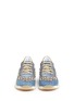 Front View - Click To Enlarge - RENÉ CAOVILLA - 'Running' crystal appliqué leather trim denim sneakers