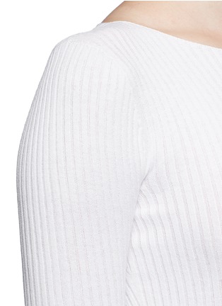 Detail View - Click To Enlarge - THEORY - 'Veena' rib knit sweater