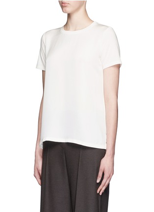 Front View - Click To Enlarge - THEORY - 'Apdime' georgette front jersey T-shirt