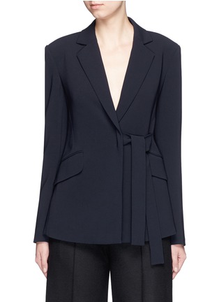 Main View - Click To Enlarge - THEORY - 'Nibel' waist strap stretch crepe blazer