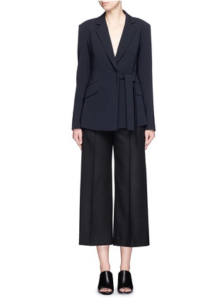 Figure View - Click To Enlarge - THEORY - 'Nibel' waist strap stretch crepe blazer
