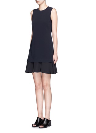 Front View - Click To Enlarge - THEORY - 'Malkan' ruffle hem double layer crepe dress