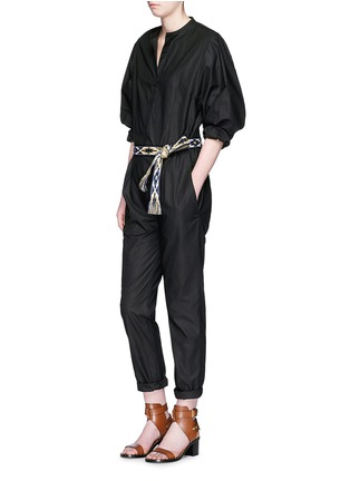 Figure View - Click To Enlarge - ISABEL MARANT - Collarless cotton poplin jumpsuit