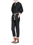 Figure View - Click To Enlarge - ISABEL MARANT - Collarless cotton poplin jumpsuit