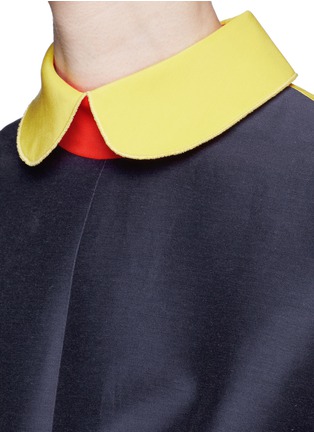 Detail View - Click To Enlarge - ROKSANDA - 'Austen' contrast collar cotton-silk dupion tulip dress