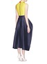 Figure View - Click To Enlarge - ROKSANDA - 'Austen' contrast collar cotton-silk dupion tulip dress