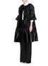 Figure View - Click To Enlarge - ROKSANDA - 'Tamworth' silk satin tiered ruffle dress coat