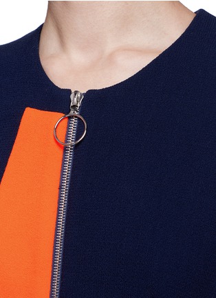 Detail View - Click To Enlarge - ROKSANDA - 'Celeste' geometric panel wool crepe midi flare dress