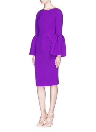 Figure View - Click To Enlarge - ROKSANDA - 'Margot' pleat sleeve ruche wool crepe dress