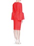 Back View - Click To Enlarge - ROKSANDA - 'Margot' pleat sleeve ruche wool crepe dress