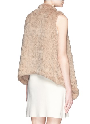 Back View - Click To Enlarge - 72348 - 'Audra' drape knit rabbit fur gilet