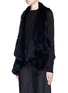 Front View - Click To Enlarge - 72348 - 'Audra' drape knit rabbit fur gilet