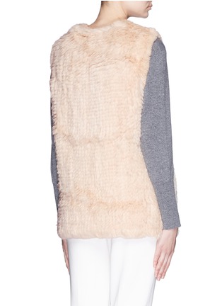 Back View - Click To Enlarge - 72348 - 'Libby' long rabbit fur knit gilet