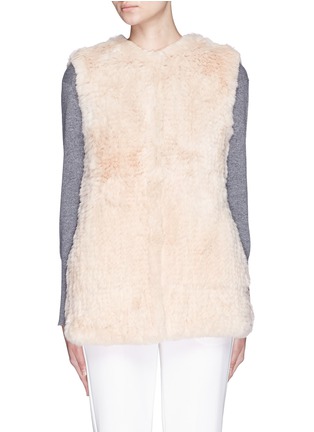 Main View - Click To Enlarge - 72348 - 'Libby' long rabbit fur knit gilet