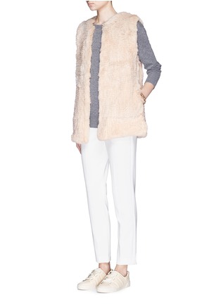 Figure View - Click To Enlarge - 72348 - 'Libby' long rabbit fur knit gilet
