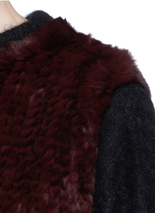 Detail View - Click To Enlarge - 72348 - 'Libby' long rabbit fur knit gilet