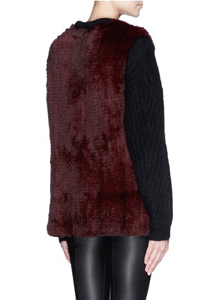 Back View - Click To Enlarge - 72348 - 'Libby' long rabbit fur knit gilet