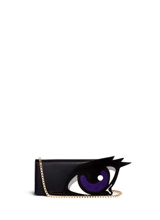 Main View - Click To Enlarge - PIERRE HARDY - 'Oh Roy' eye appliqué leather clutch