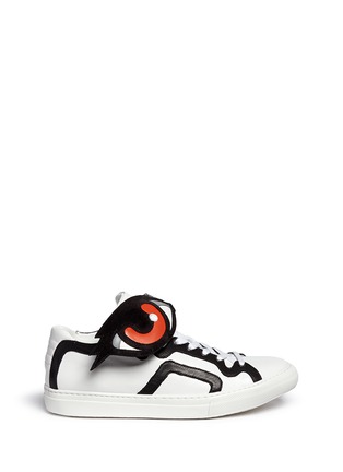 Main View - Click To Enlarge - PIERRE HARDY - 'Oh Roy' eye strap leather mid top sneakers