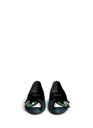 Figure View - Click To Enlarge - PIERRE HARDY - 'Oh Roy' eye appliqué suede mix ballerina flats