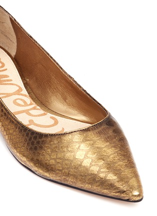 Detail View - Click To Enlarge - SAM EDELMAN - 'Rae' snake effect leather skimmer flats