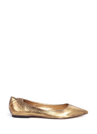 Main View - Click To Enlarge - SAM EDELMAN - 'Rae' snake effect leather skimmer flats
