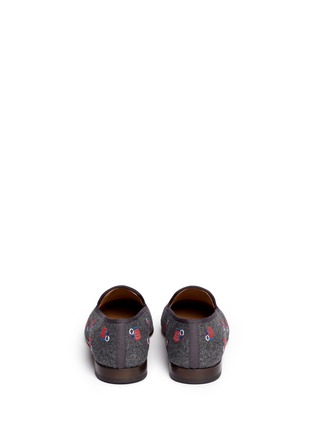 Back View - Click To Enlarge - STUBBS & WOOTTON - Grenade embroidery wool felt slip-ons