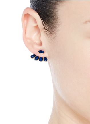 Figure View - Click To Enlarge - ELA STONE - 'Jenny' stone fan earrings