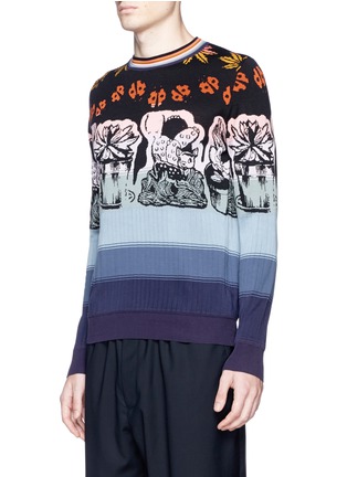 Front View - Click To Enlarge - PAUL SMITH - 'Wild Art' jacquard cotton-silk-wool sweater
