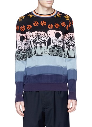 Main View - Click To Enlarge - PAUL SMITH - 'Wild Art' jacquard cotton-silk-wool sweater