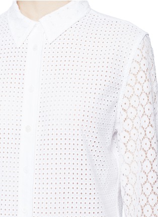 Detail View - Click To Enlarge - EQUIPMENT - 'Brett Clean' contrast lace cotton shirt