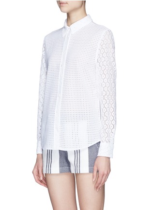Front View - Click To Enlarge - EQUIPMENT - 'Brett Clean' contrast lace cotton shirt