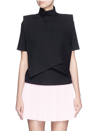 Detail View - Click To Enlarge - MSGM - Raw edge sash double crepe top