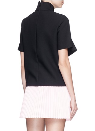 Back View - Click To Enlarge - MSGM - Raw edge sash double crepe top