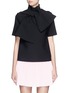 Main View - Click To Enlarge - MSGM - Raw edge sash double crepe top