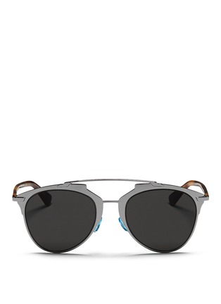 Main View - Click To Enlarge - DIOR - 'Dior Reflected' double bridge wire frame aviator sunglasses