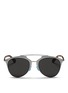 Main View - Click To Enlarge - DIOR - 'Dior Reflected' double bridge wire frame aviator sunglasses