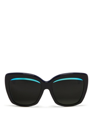 Main View - Click To Enlarge - DIOR - 'Dior Graphic F' mirror stripe cat eye acetate sunglasses
