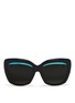 Main View - Click To Enlarge - DIOR - 'Dior Graphic F' mirror stripe cat eye acetate sunglasses