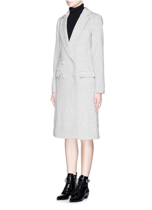 Front View - Click To Enlarge - 72723 - Double breasted wool-cashmere felt long coat