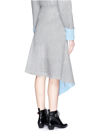 Back View - Click To Enlarge - 72723 - Bias wool blend felt drape skirt