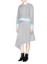 Figure View - Click To Enlarge - 72723 - Bias wool blend felt drape skirt
