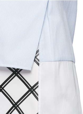 Detail View - Click To Enlarge - 72723 - Stripe contrast cotton high-low shirt